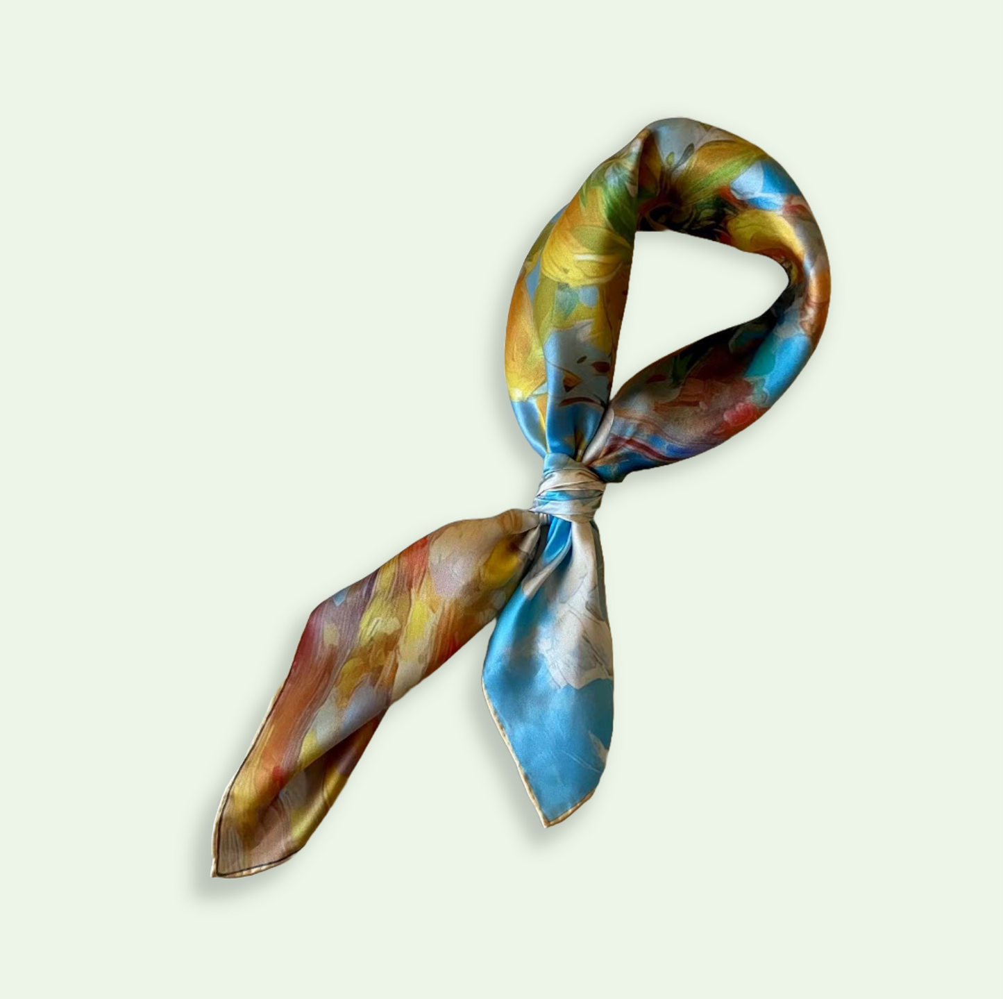 27" Square Scarf - Lemon and Ocean