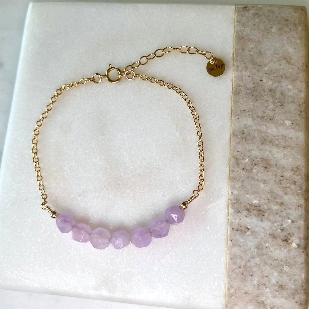 Gemstone - Dainty Natural Gemstone Gold Filled Bracelet
