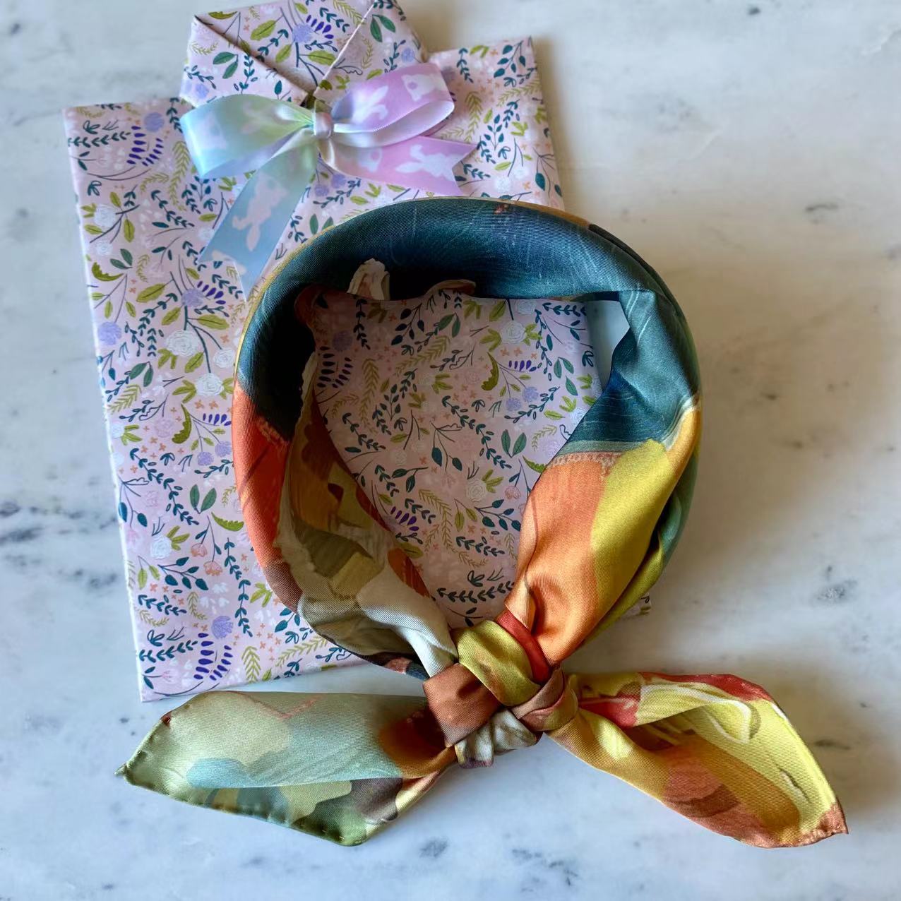 27" Square Scarf - Rabbits