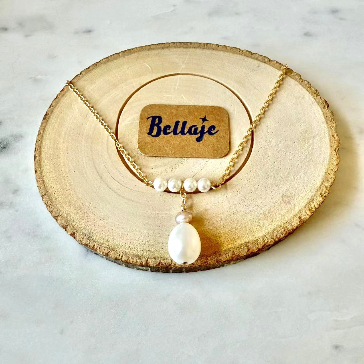 Romance - Natural Teardrop Pearl 14K Gold Filled Bridal Necklace