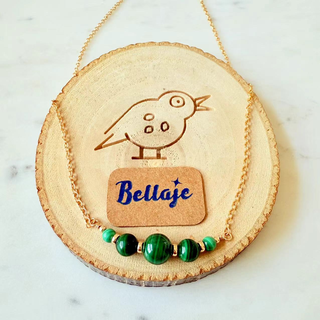 Malachite - Malachite 14K Gold-Filled Smile Necklace