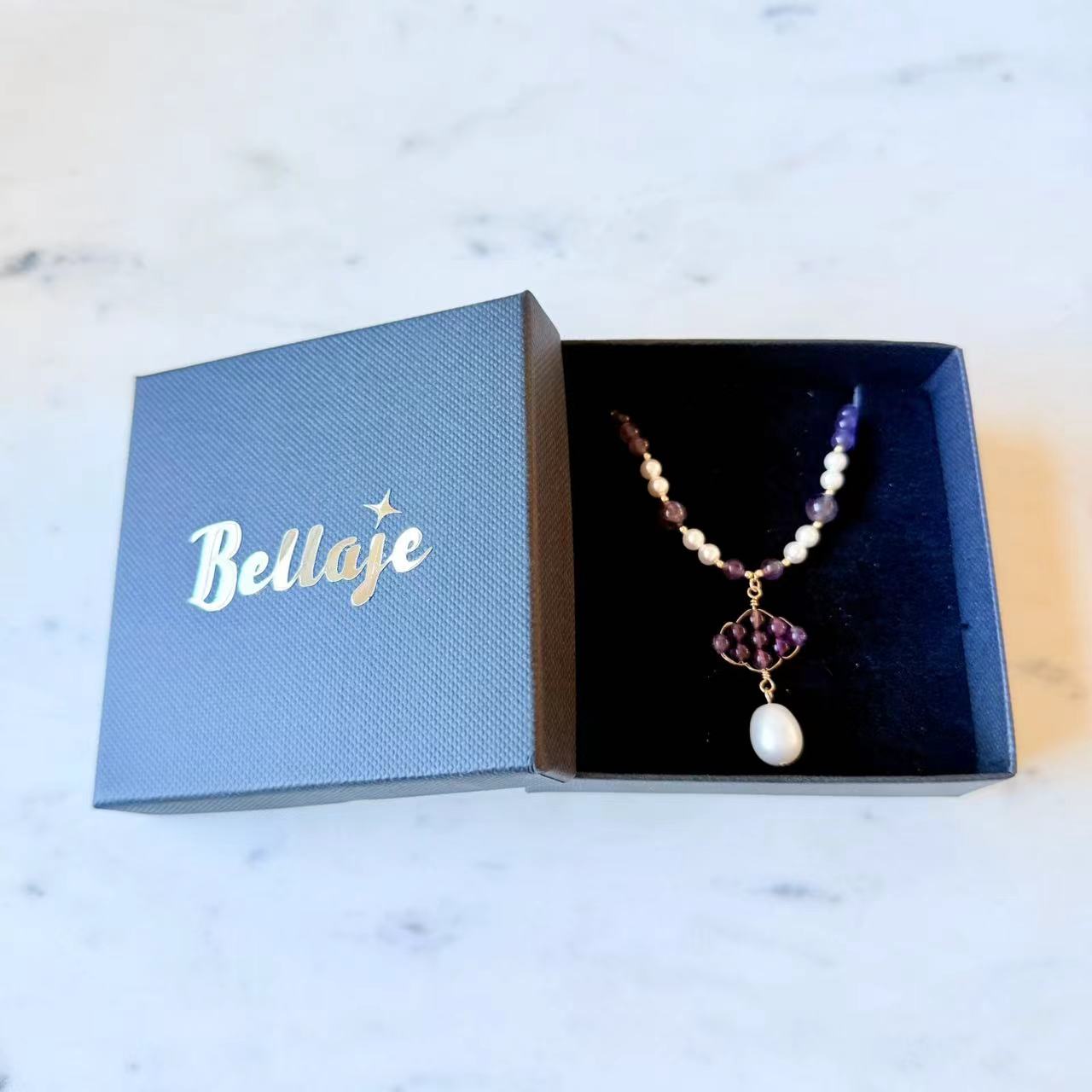 Baroque - Amethyst and 12mm Teardrop Pearl 14K Gold-Filled Necklace