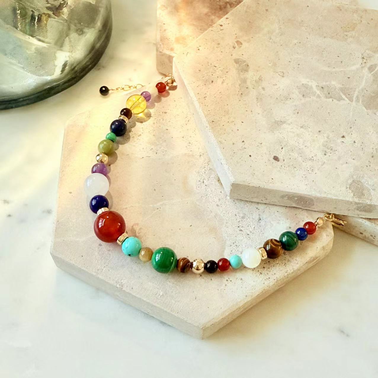 Dunhuang - Multi Gemstone Gold Filled Beaded Bracelet