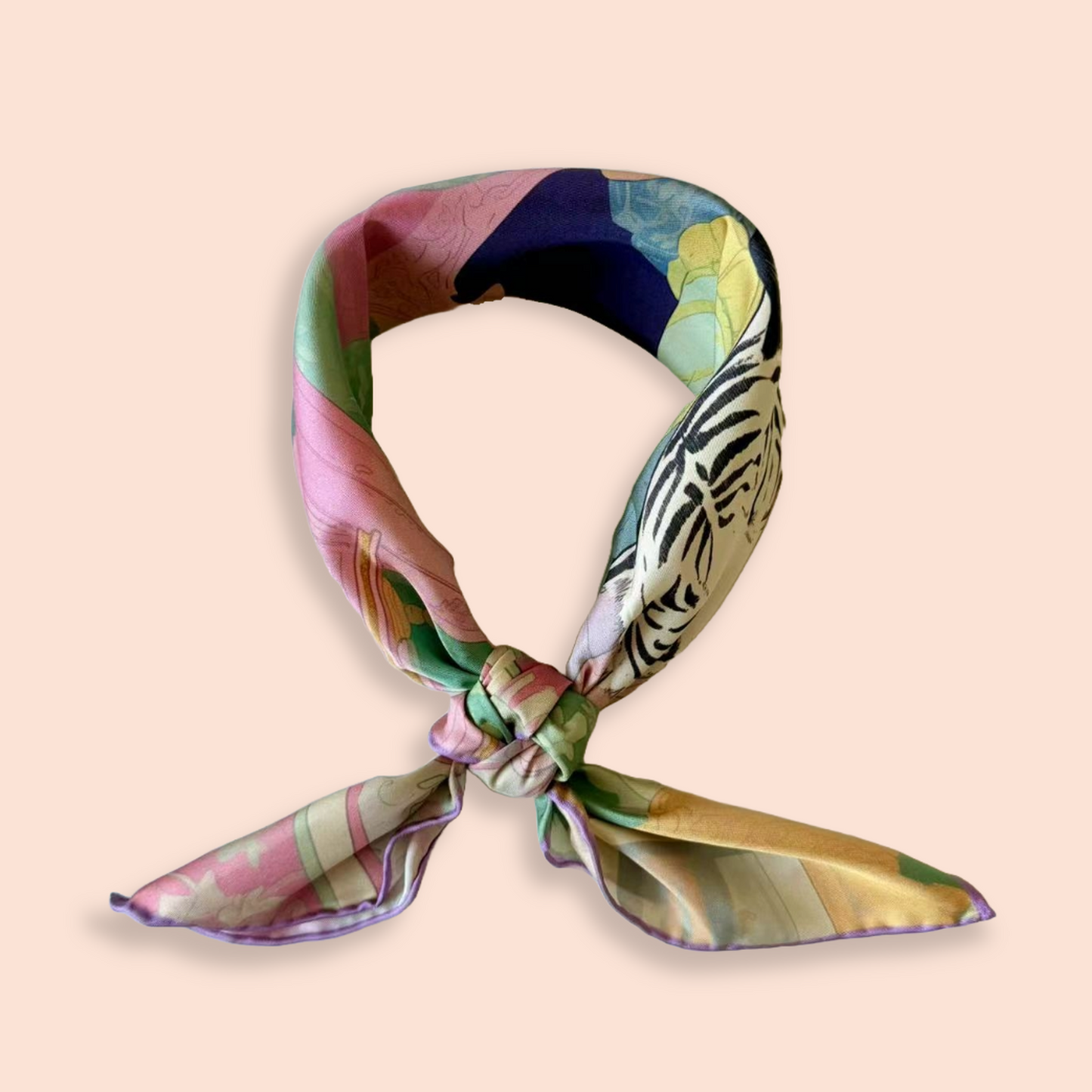 27" Square Scarf - White Tiger