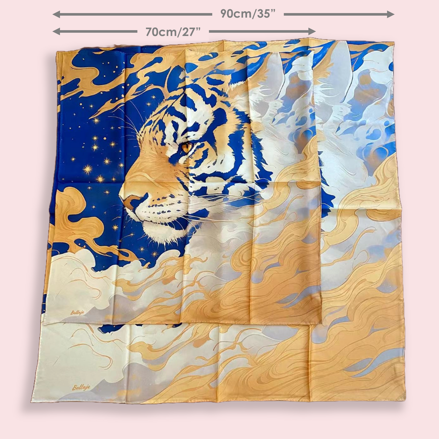 27" or 35" Square Scarf - Tiger