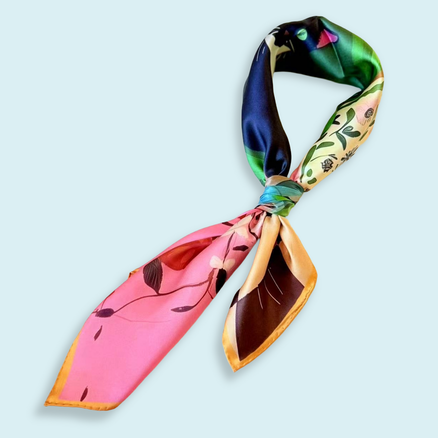 27" Square Scarf - Tuxedo Cat