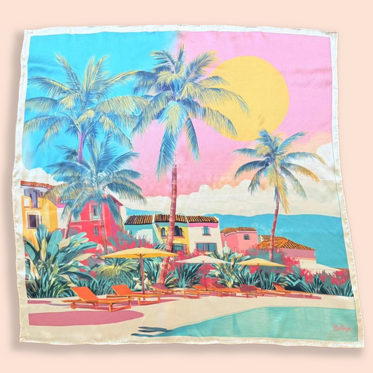 27" Square Scarf - 1960s Beach