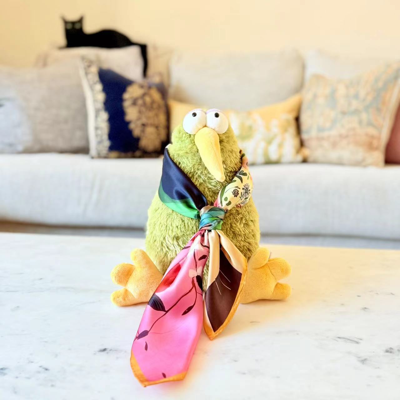 27" Square Scarf - Tuxedo Cat