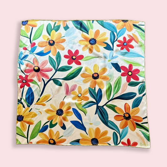 27" Square Scarf - Daisies