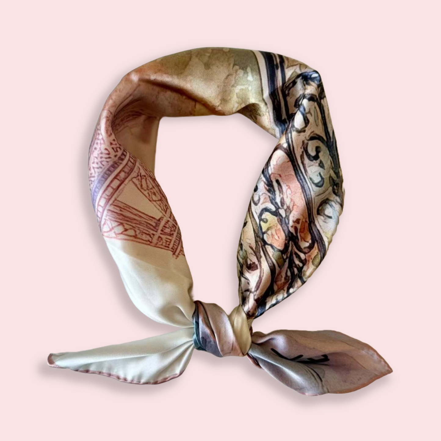 27" Square Scarf - Pink Paris