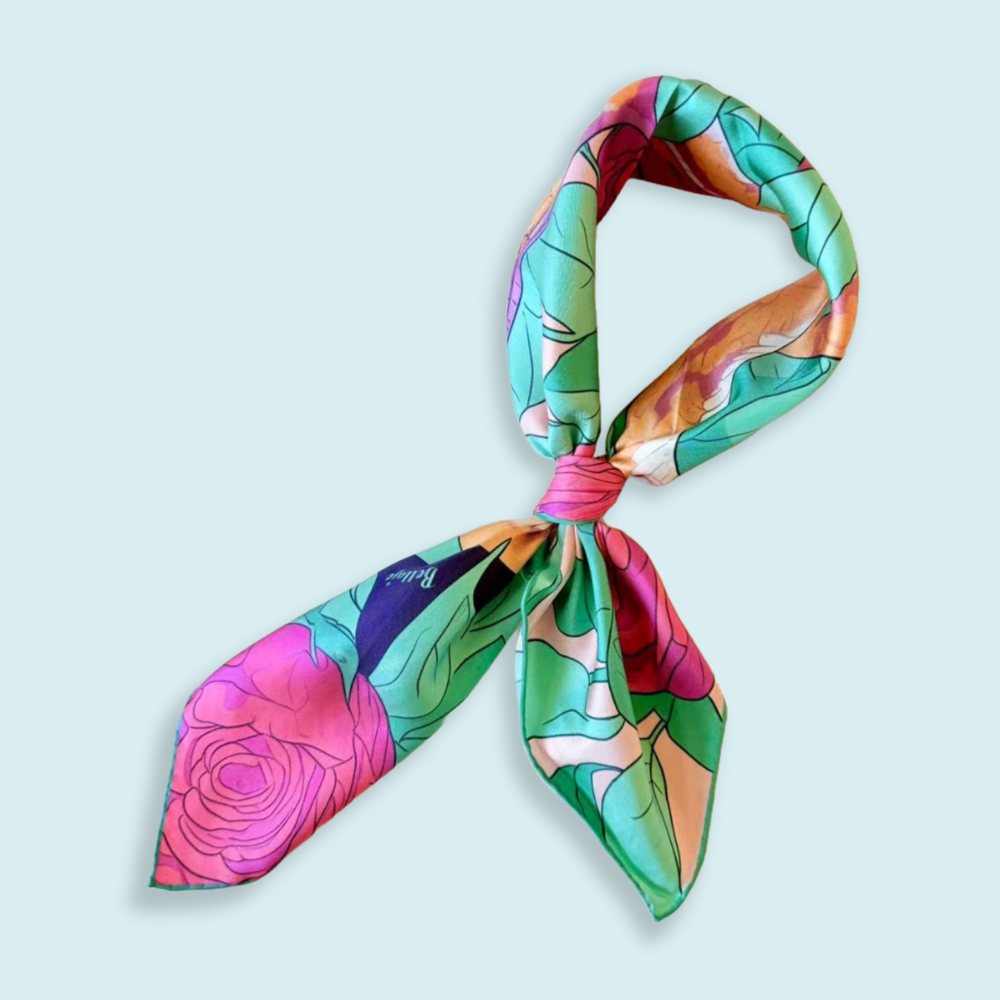 27" Square Scarf - Snake and Rose