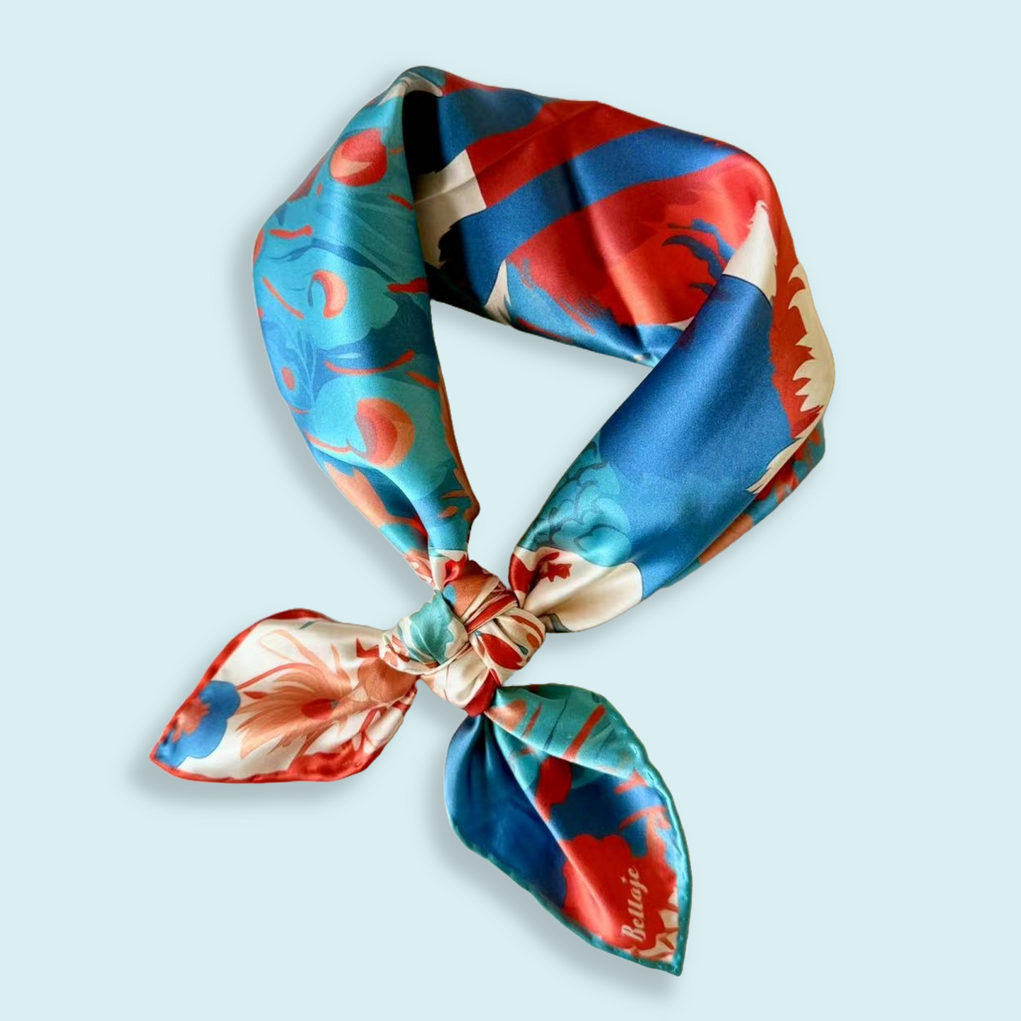 27" Square Scarf - Fox and Peacocks
