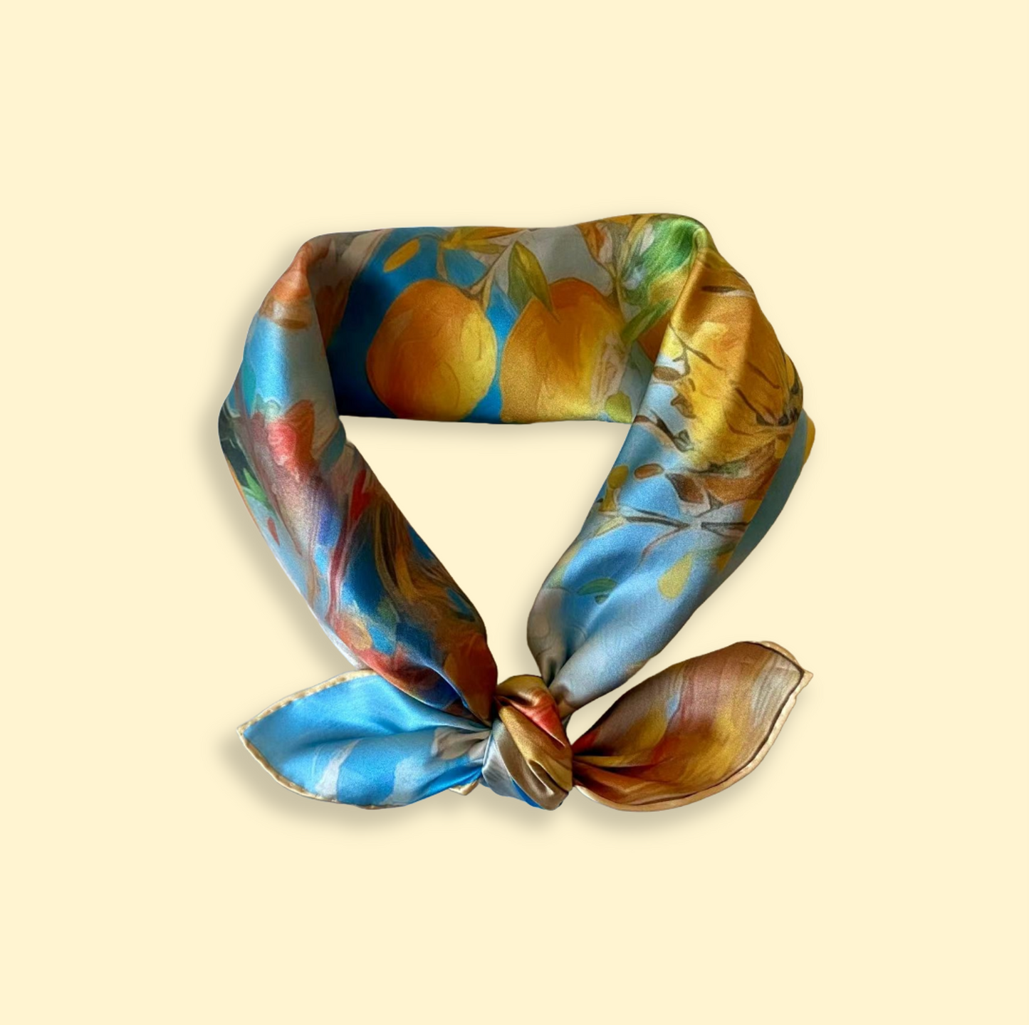 27" Square Scarf - Lemon and Ocean
