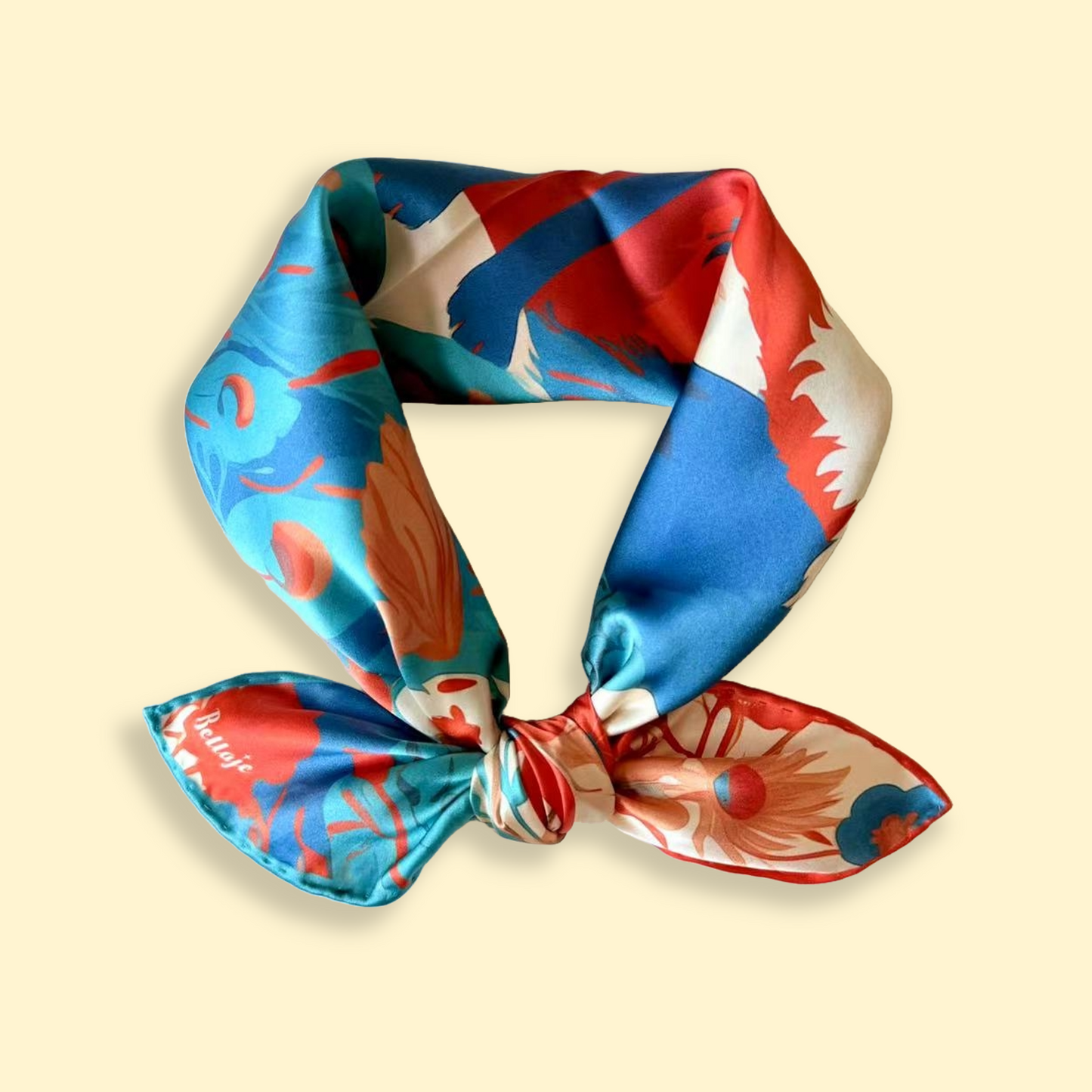 27" Square Scarf - Fox and Peacocks