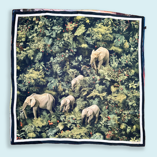 35" Square Scarf - Elephant