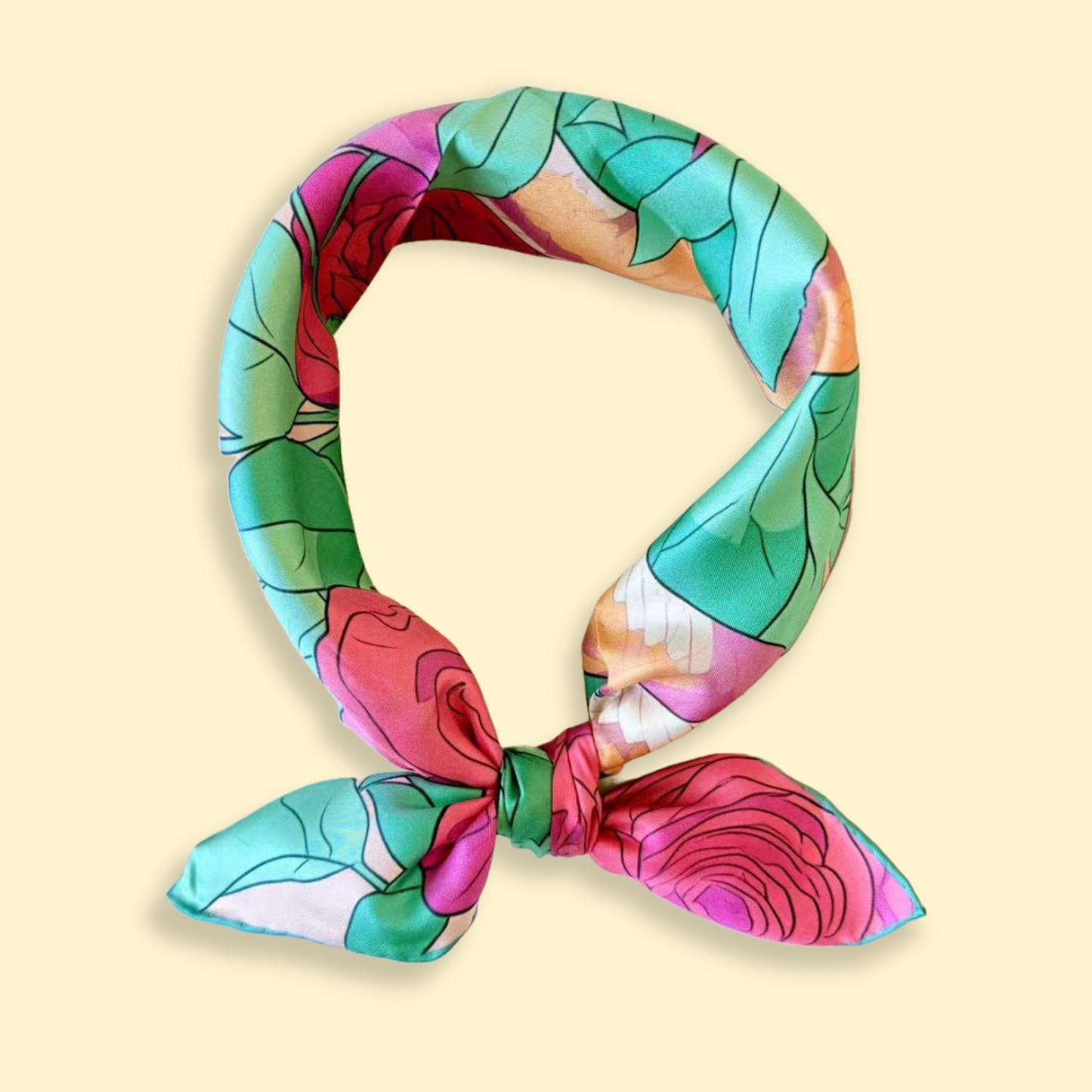 27" Square Scarf - Snake and Rose