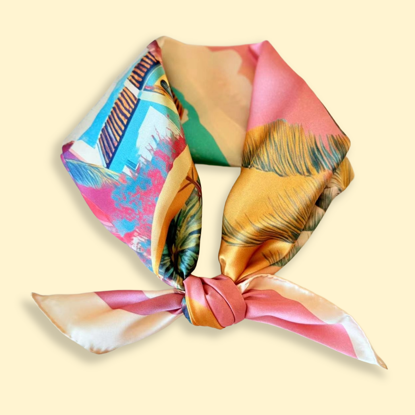 27" Square Scarf - 1960s Beach