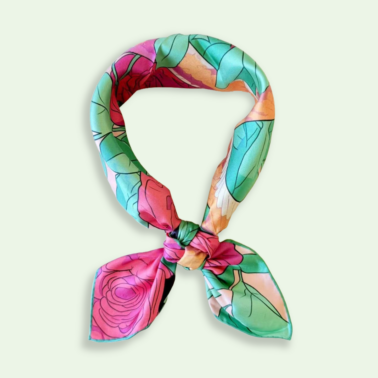 27" Square Scarf - Snake and Rose