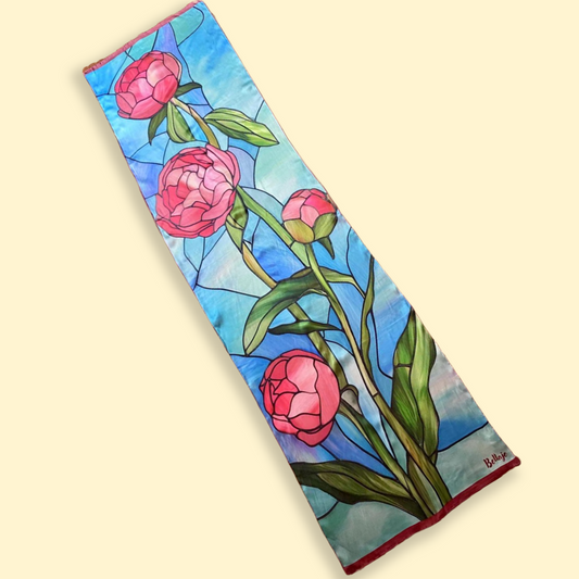 Long Scarf - Art Deco Rose