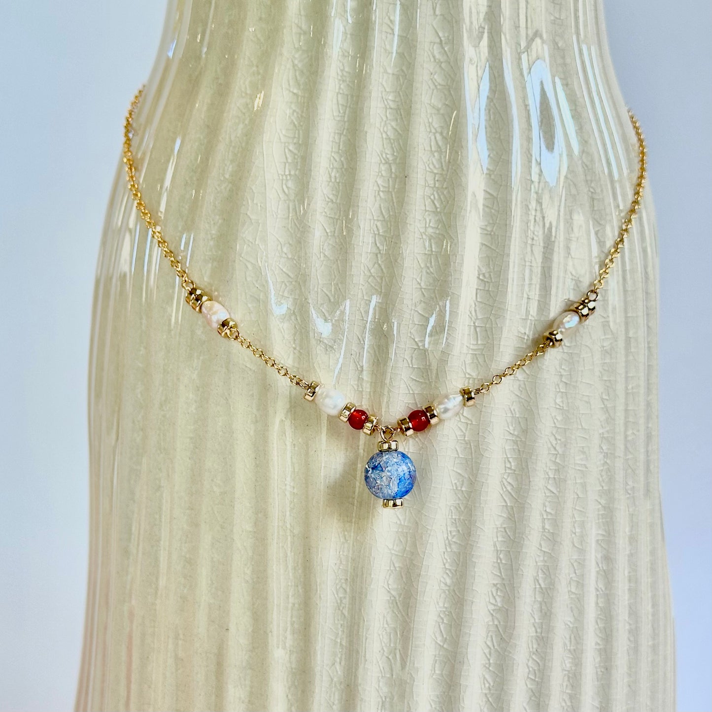 Empress - Onyx and Pearl 14K Gold-Filled Necklace