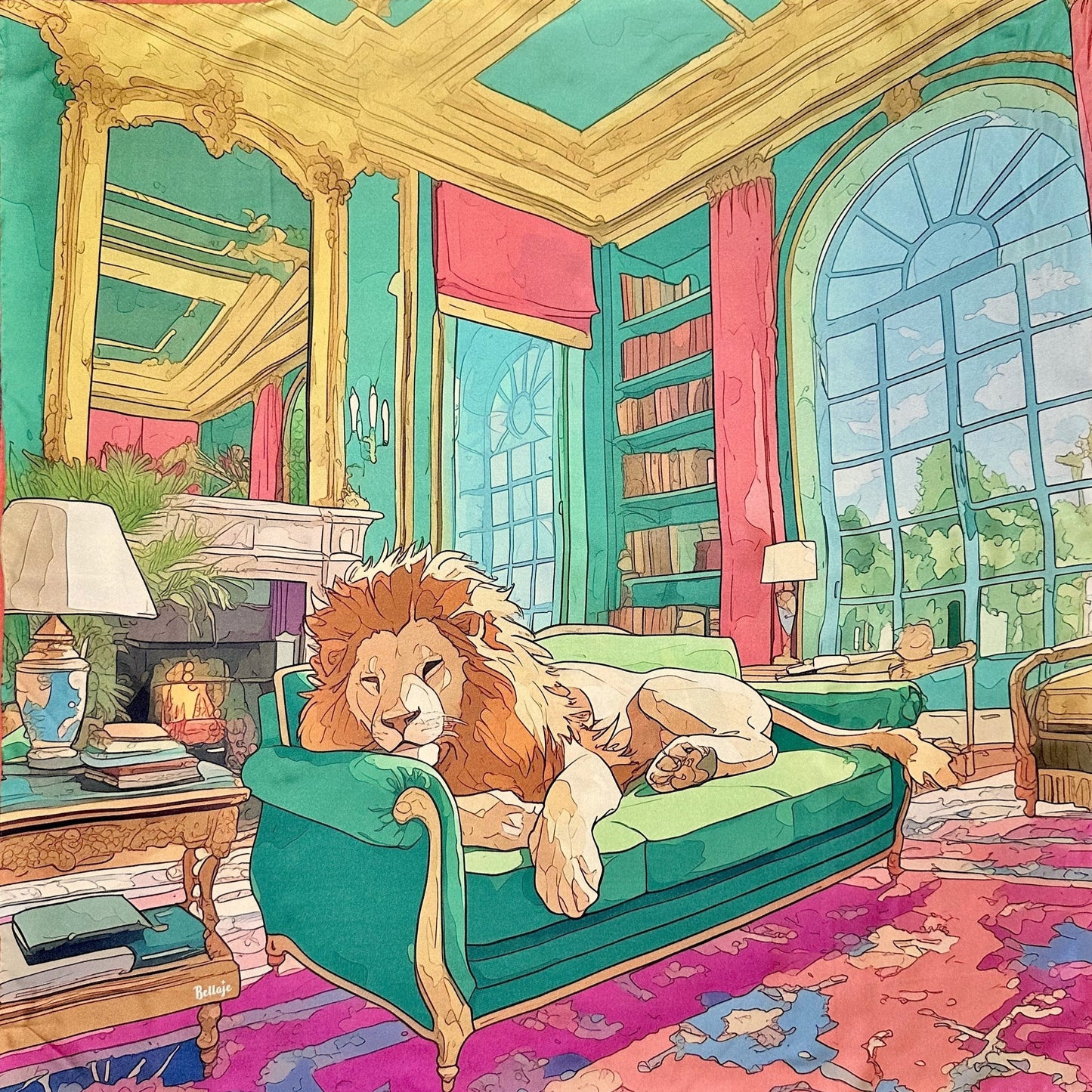 27" Square Scarf - Lion
