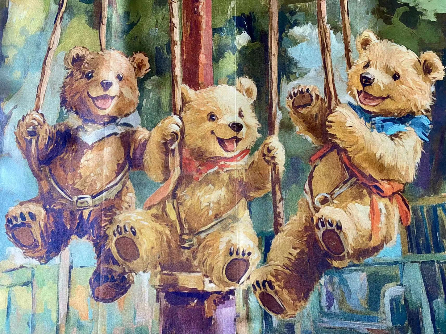 27" Square Scarf - Teddy Bears