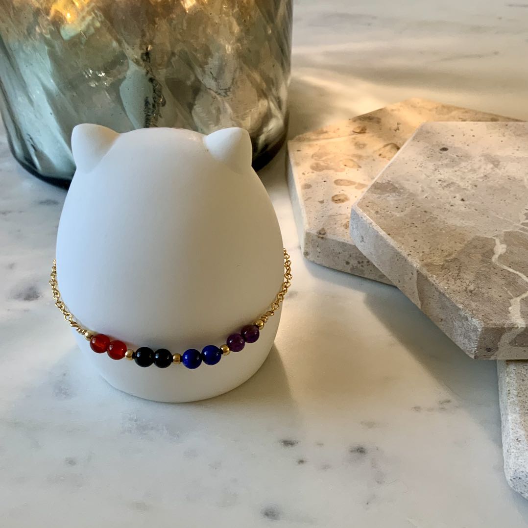 Gemstone - Dainty Natural Gemstone Gold Filled Bracelet