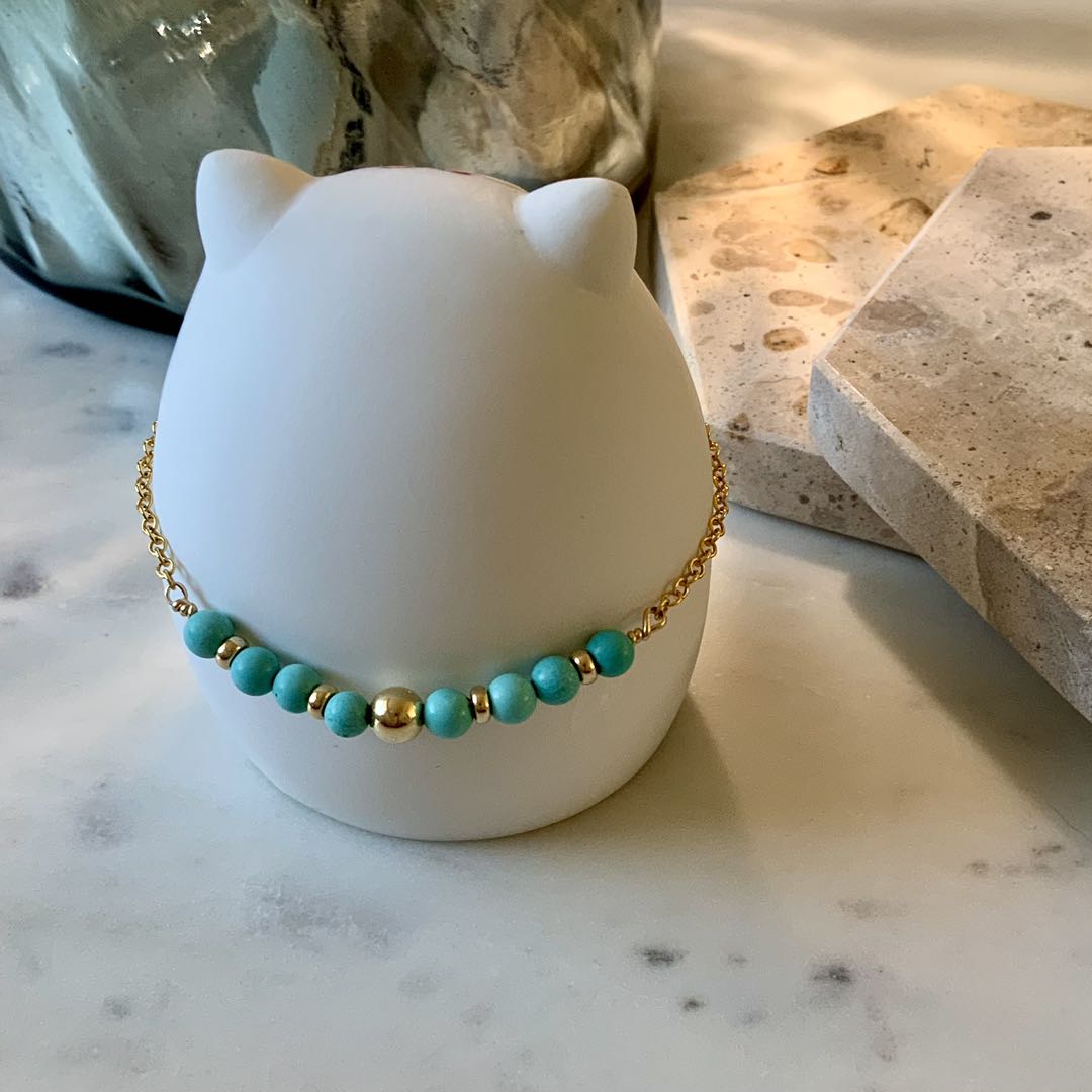 Gemstone - Dainty Natural Gemstone Gold Filled Bracelet
