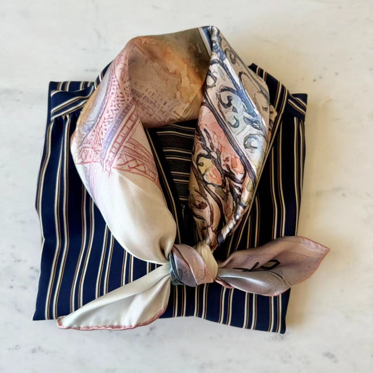 27" Square Scarf - Pink Paris