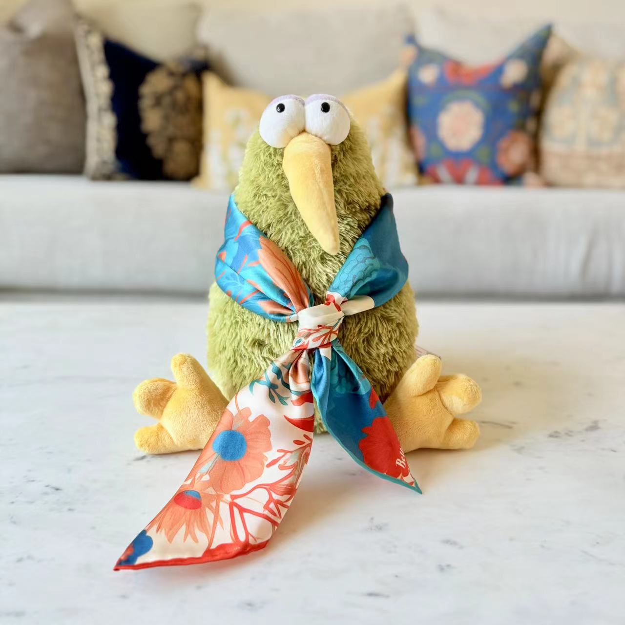 27" Square Scarf - Fox and Peacocks
