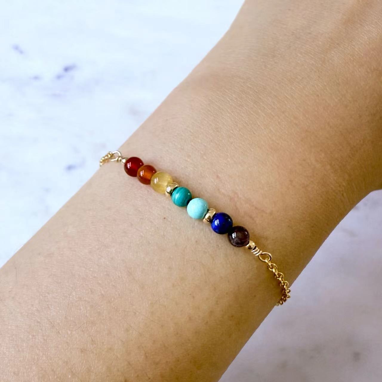 Dopamine - Multicolor Rainbow 14K Gold Filled Bracelet