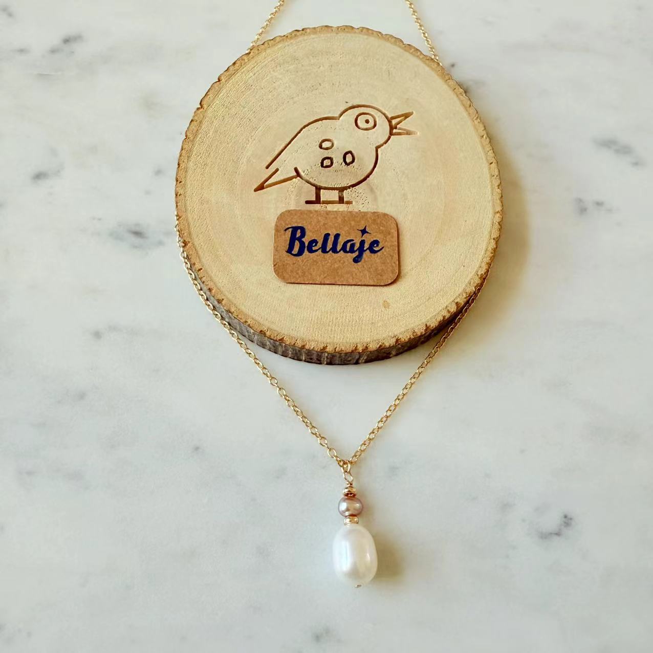Romance - Natural Teardrop Pearl 14K Gold Filled Bridal Necklace