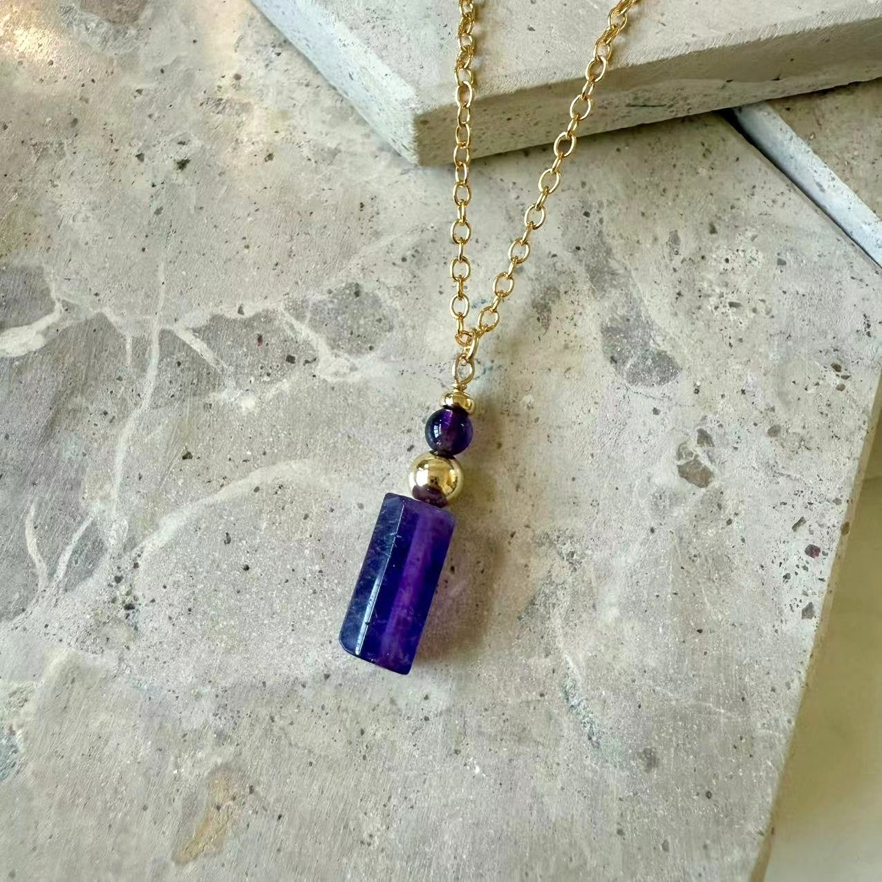Baroque - 12mm Irregular Shaped Amethyst 14K Gold-Filled Necklace