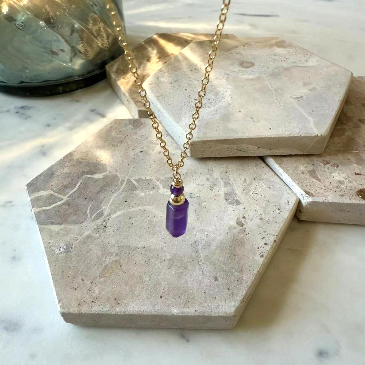 Baroque - 12mm Irregular Shaped Amethyst 14K Gold-Filled Necklace