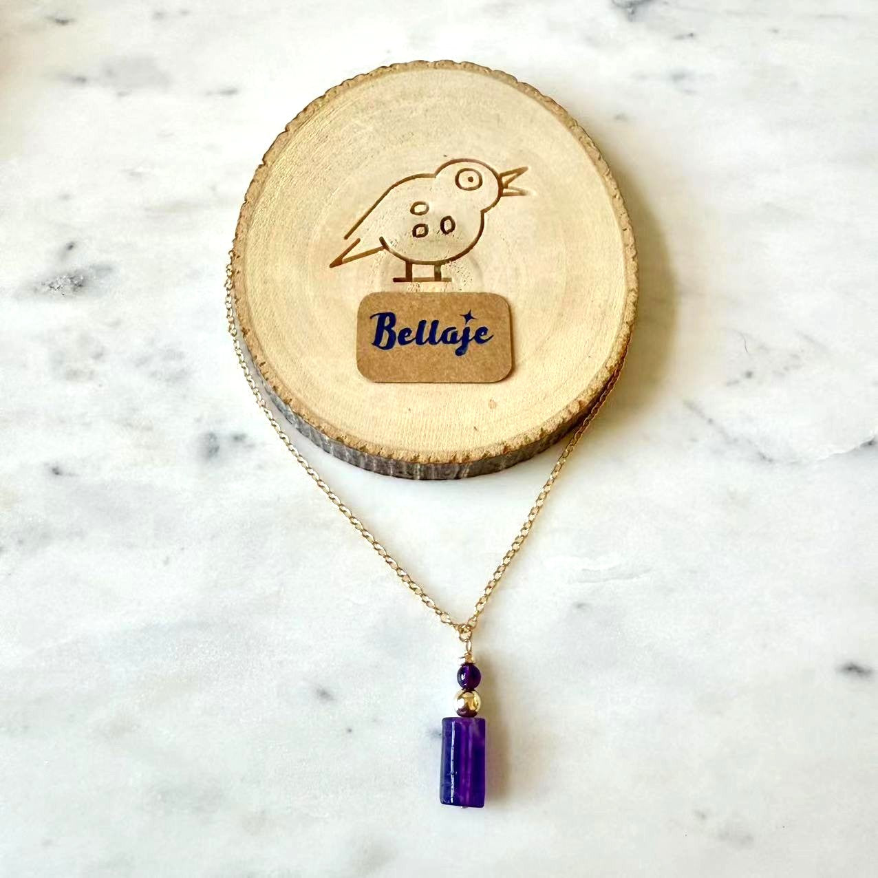 Baroque - 12mm Irregular Shaped Amethyst 14K Gold-Filled Necklace