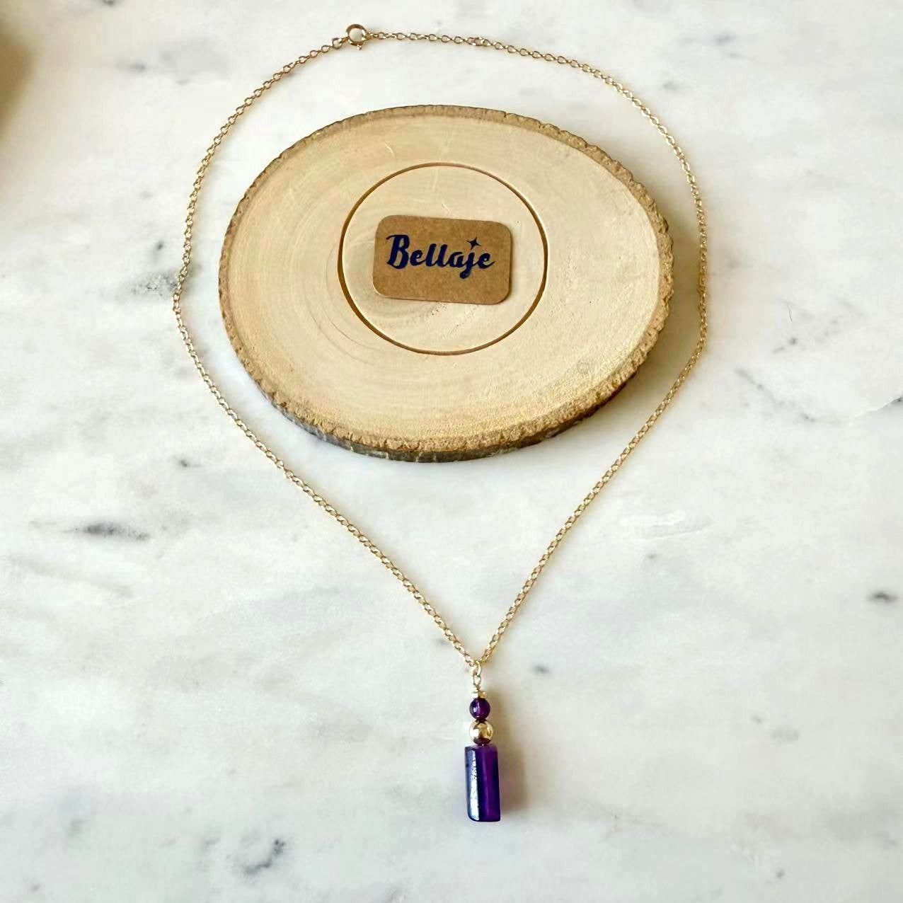 Baroque - 12mm Irregular Shaped Amethyst 14K Gold-Filled Necklace