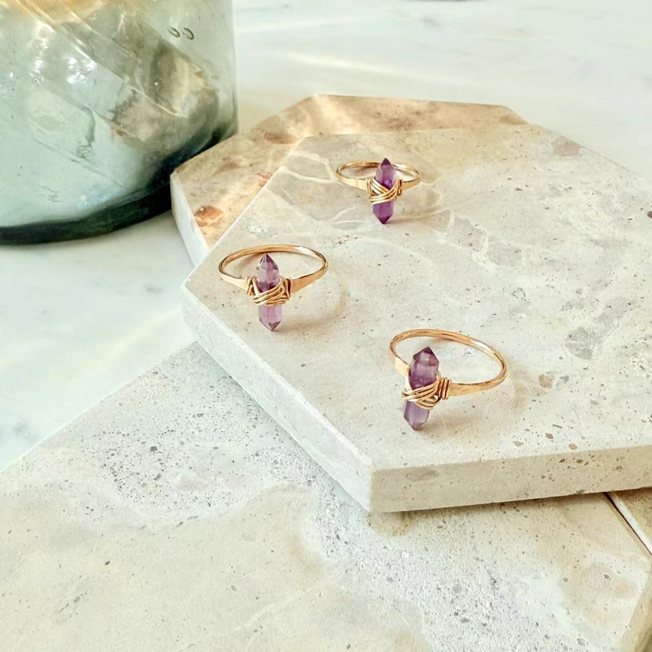 Baroque - 14K Gold-Filled Amethyst Ring
