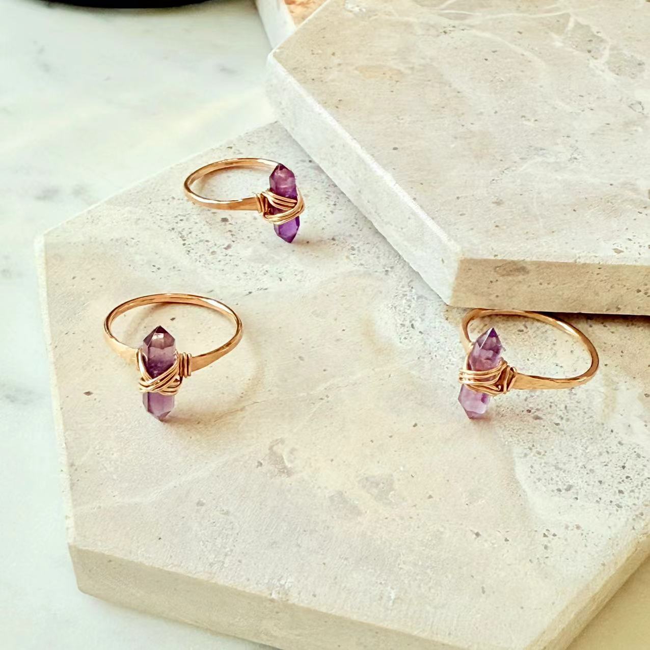 Baroque - 14K Gold-Filled Amethyst Ring