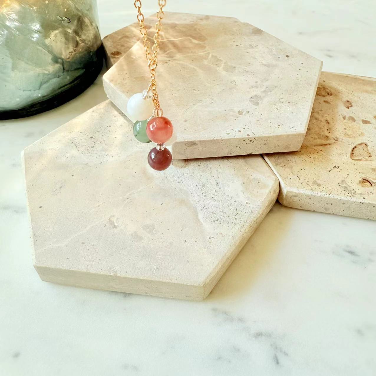 Agate - Multicolor 8mm Alashan Agate Balloon 14K Gold-Filled Necklace