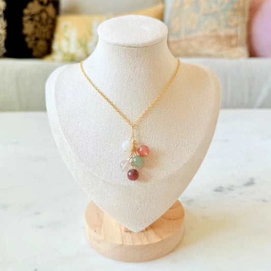 Agate - Multicolor 8mm Alashan Agate Balloon 14K Gold-Filled Necklace