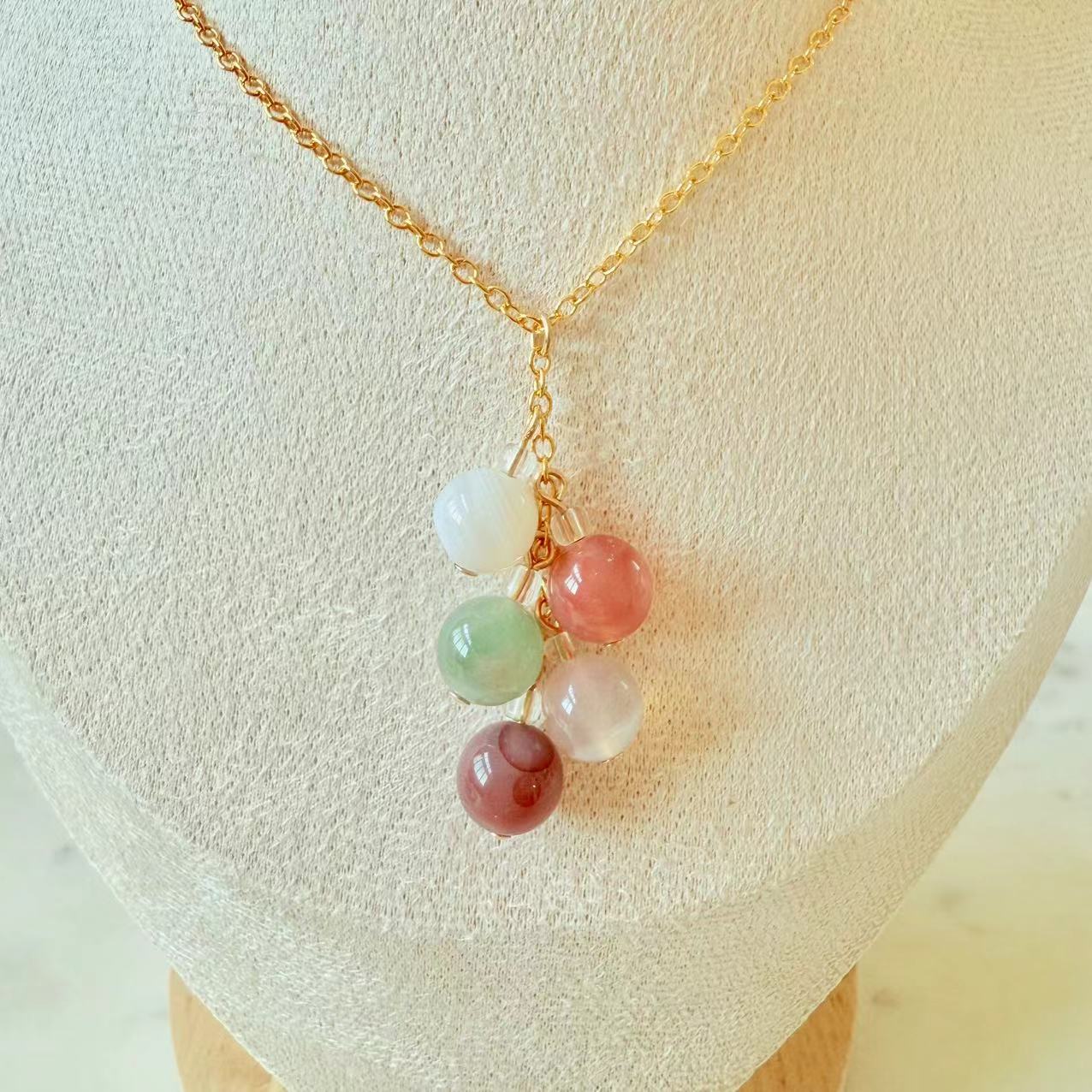 Agate - Multicolor 8mm Alashan Agate Balloon 14K Gold-Filled Necklace