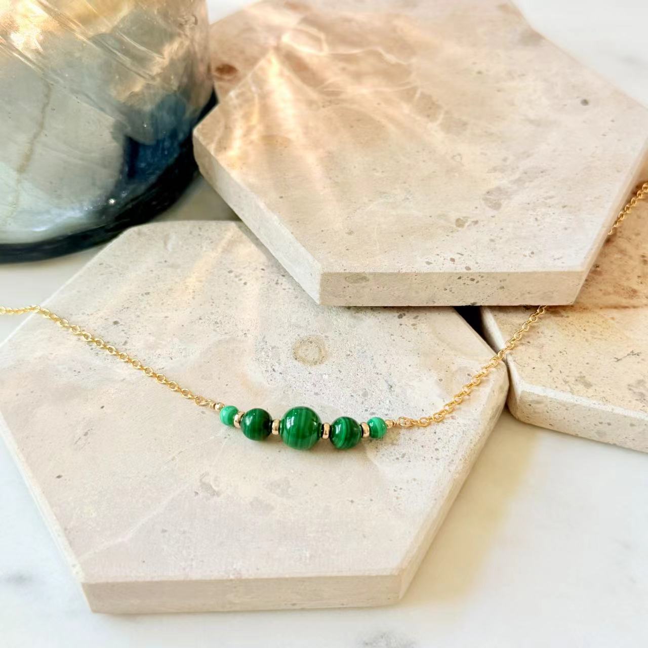 Malachite - Malachite 14K Gold-Filled Smile Necklace
