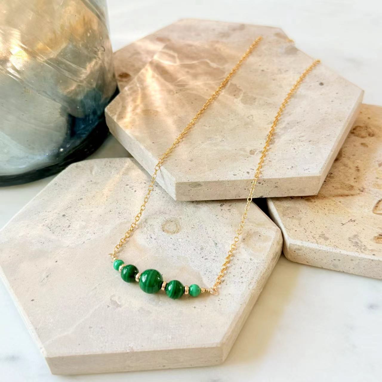 Malachite - Malachite 14K Gold-Filled Smile Necklace