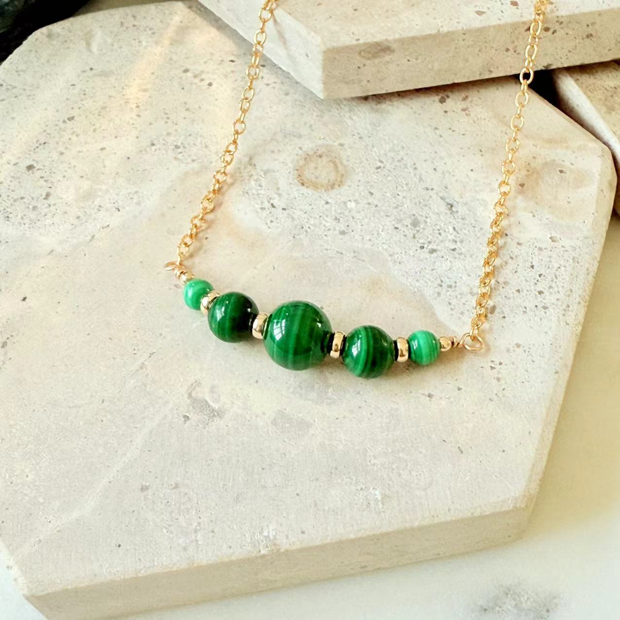 Malachite - Malachite 14K Gold-Filled Smile Necklace