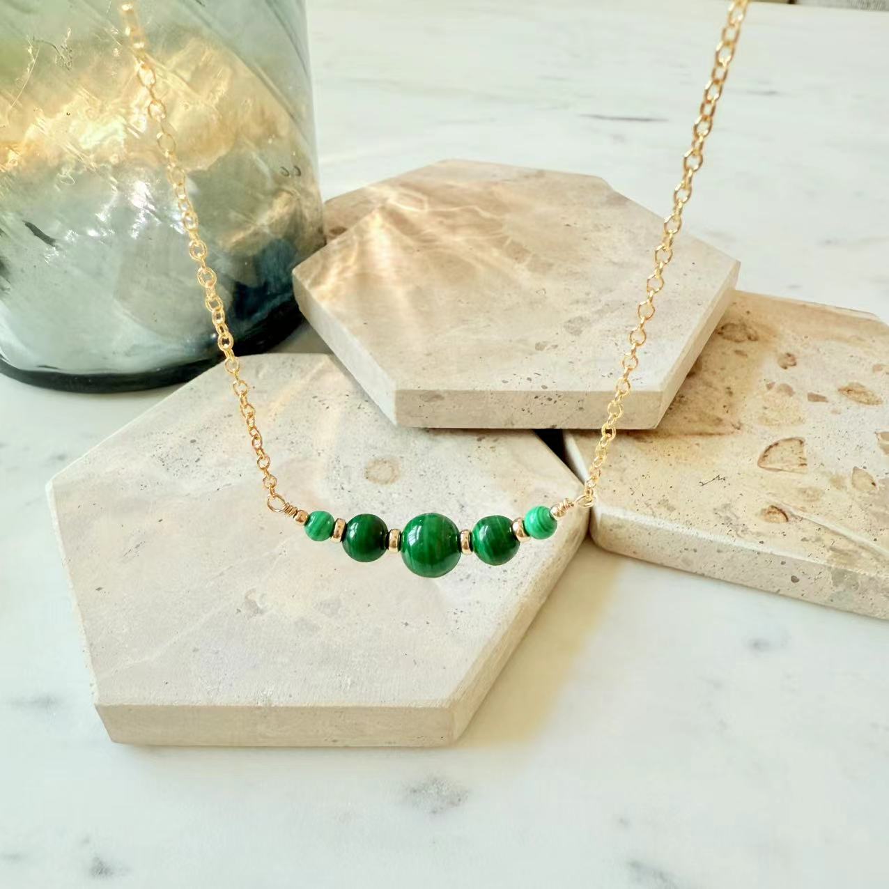 Malachite - Malachite 14K Gold-Filled Smile Necklace