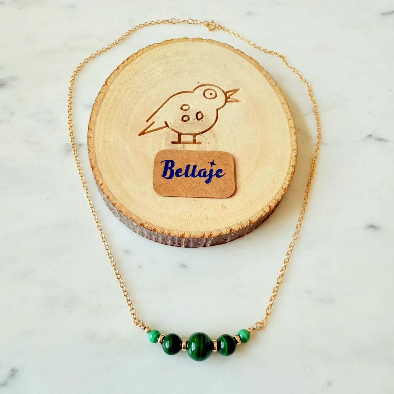 Malachite - Malachite 14K Gold-Filled Smile Necklace