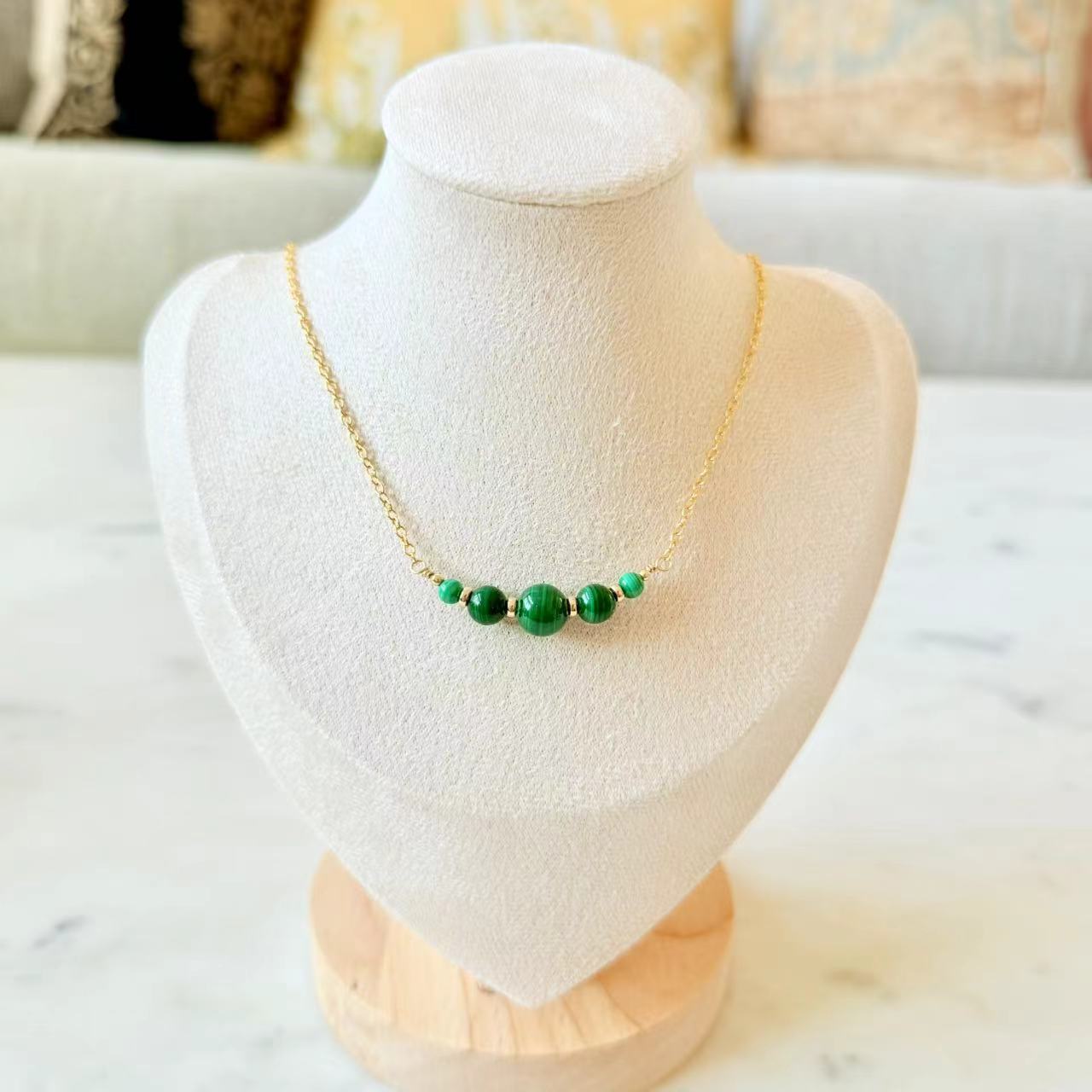 Malachite - Malachite 14K Gold-Filled Smile Necklace