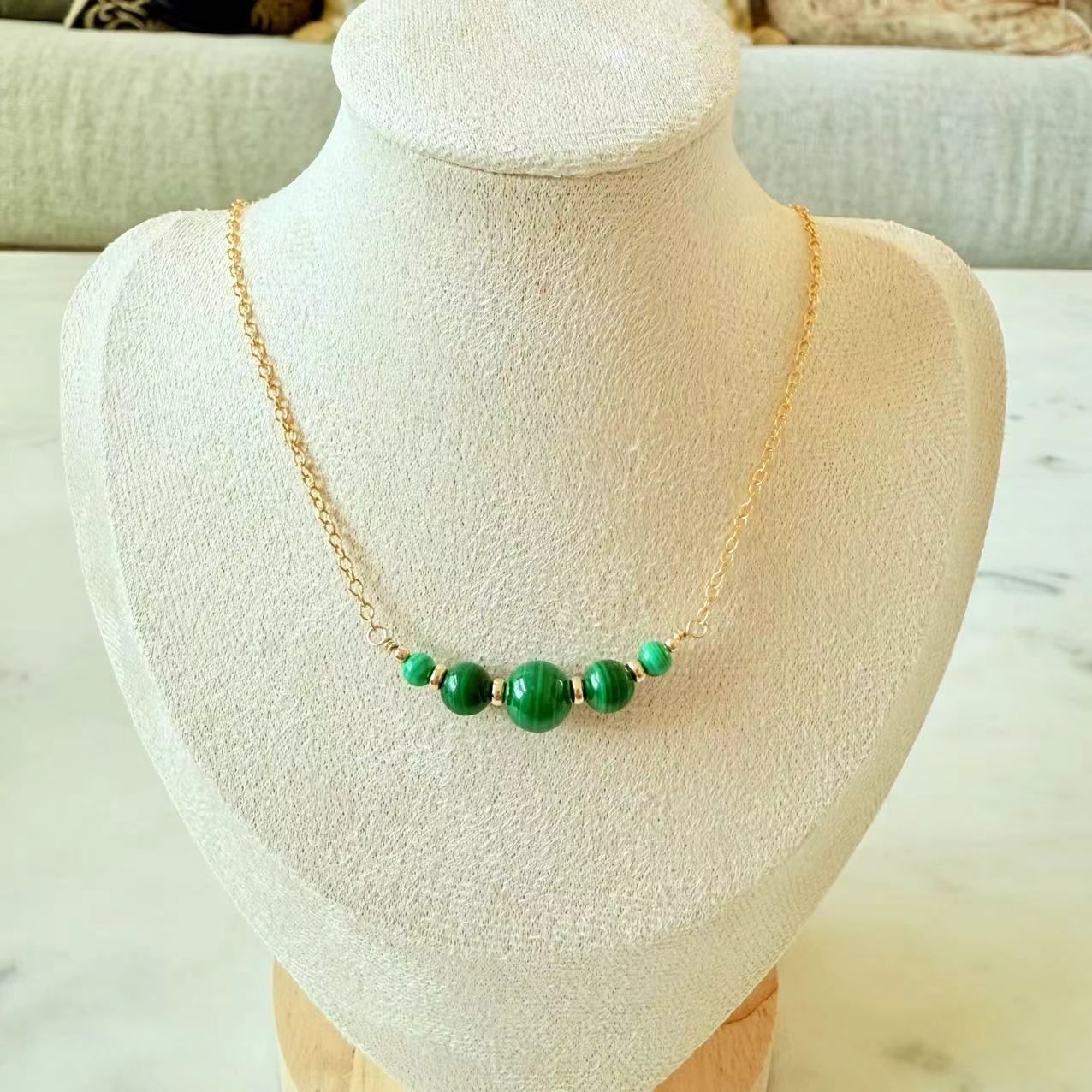 Malachite - Malachite 14K Gold-Filled Smile Necklace