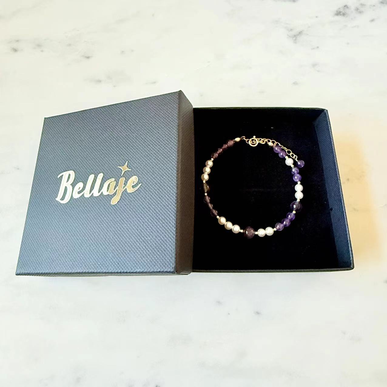 Baroque - Amethyst and Shell Pearl 14K Gold Filled Beaded Bracelet