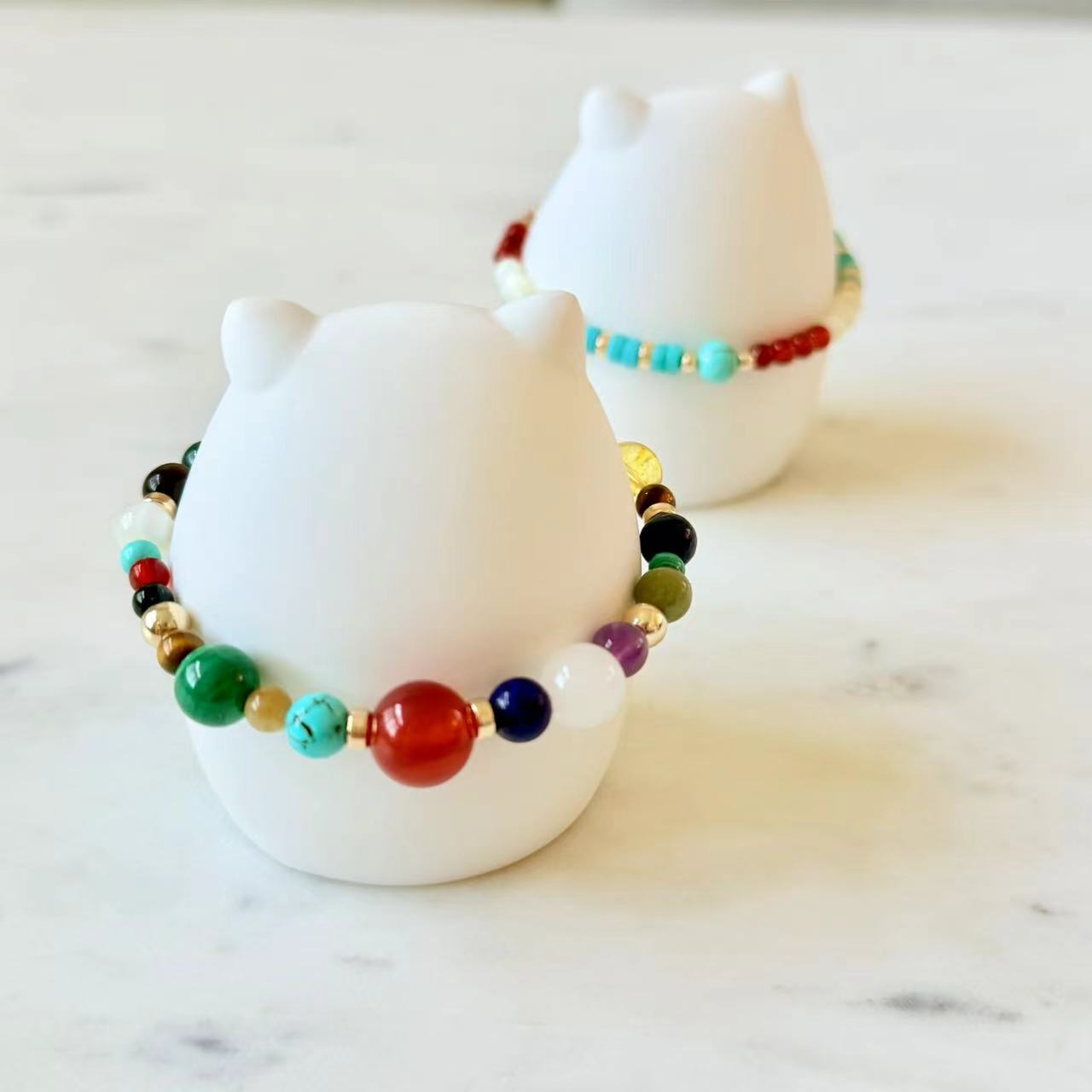 Dunhuang - Multi Gemstone Gold Filled Beaded Bracelet